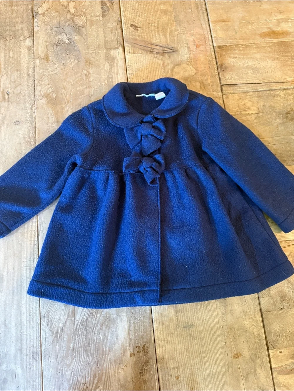 Impressions Navy Blue Peacoat with Bow Accents